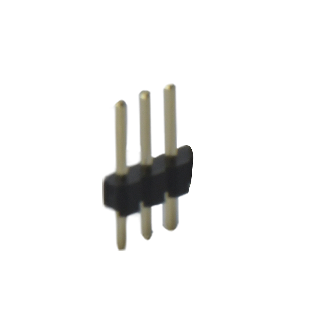 PH2541 排针连接器 Pitch 2.54mm 180° 单排 DIP 单塑 无卤排针 L=11.5MM 1X03Pin 黑色 PA6T，94V-0 镀全金G/F